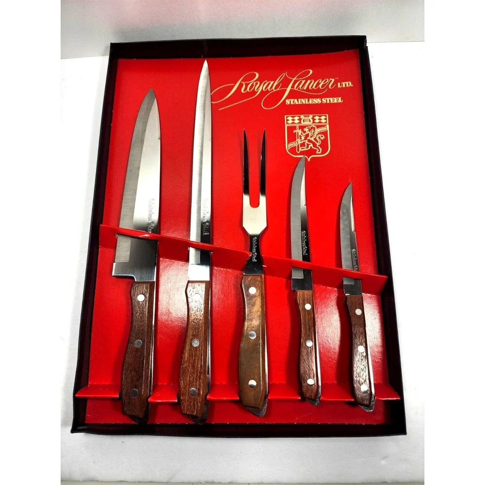 Vintage‎ Royal Lancer Stainless Steel Knife Set in Original Box